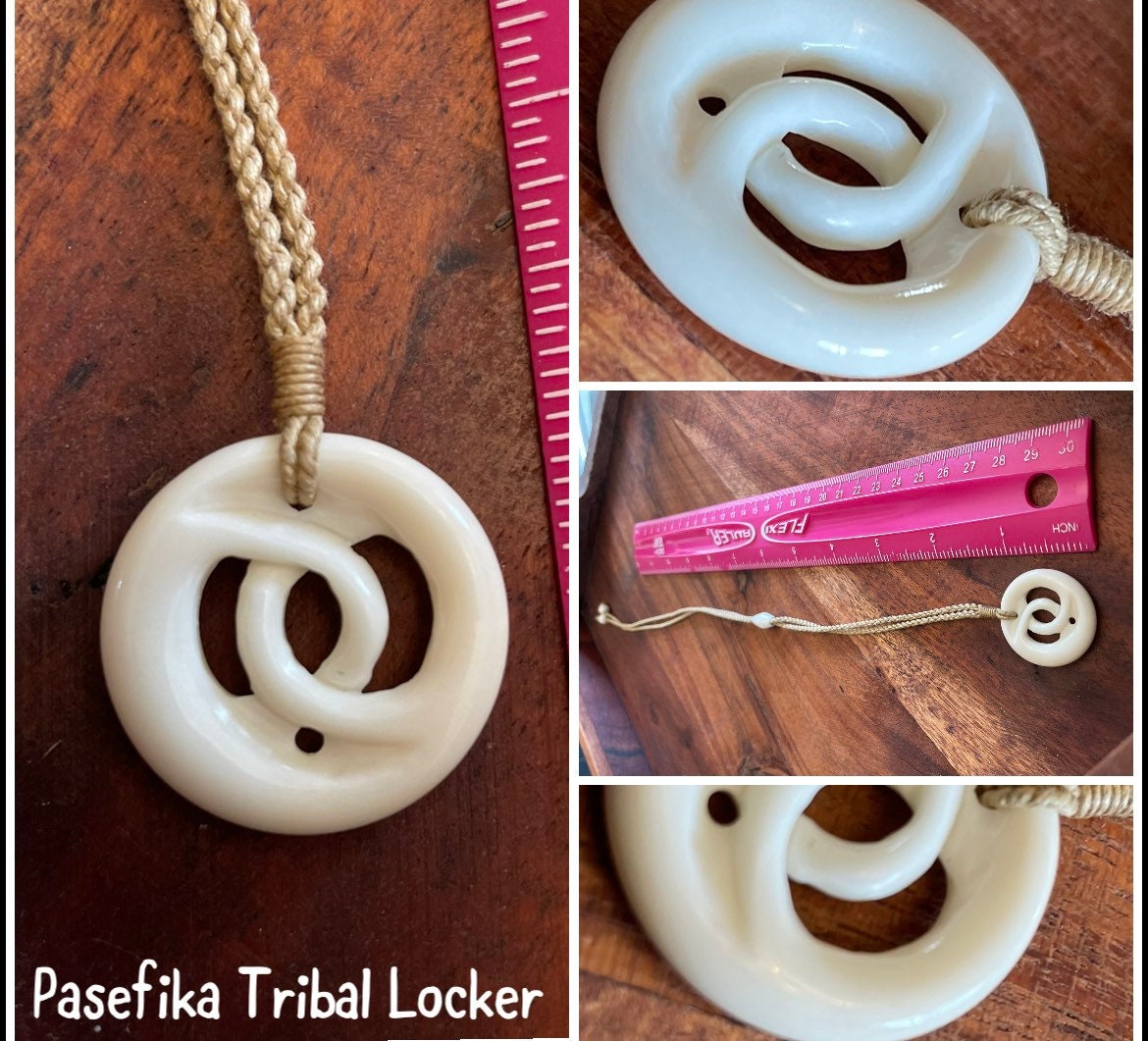 Small Hand Carved Solid Bone Link- Adjustable Necklace - Beat Friends