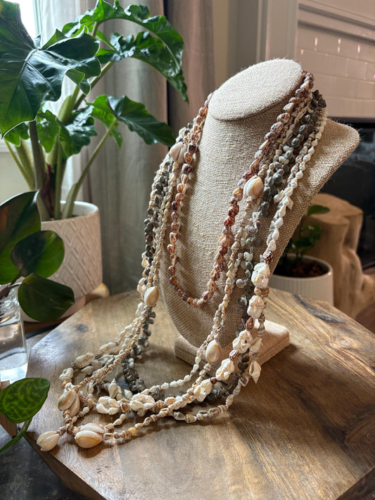 Seashell Lei Set: Authentic Polynesian Celebration Necklaces