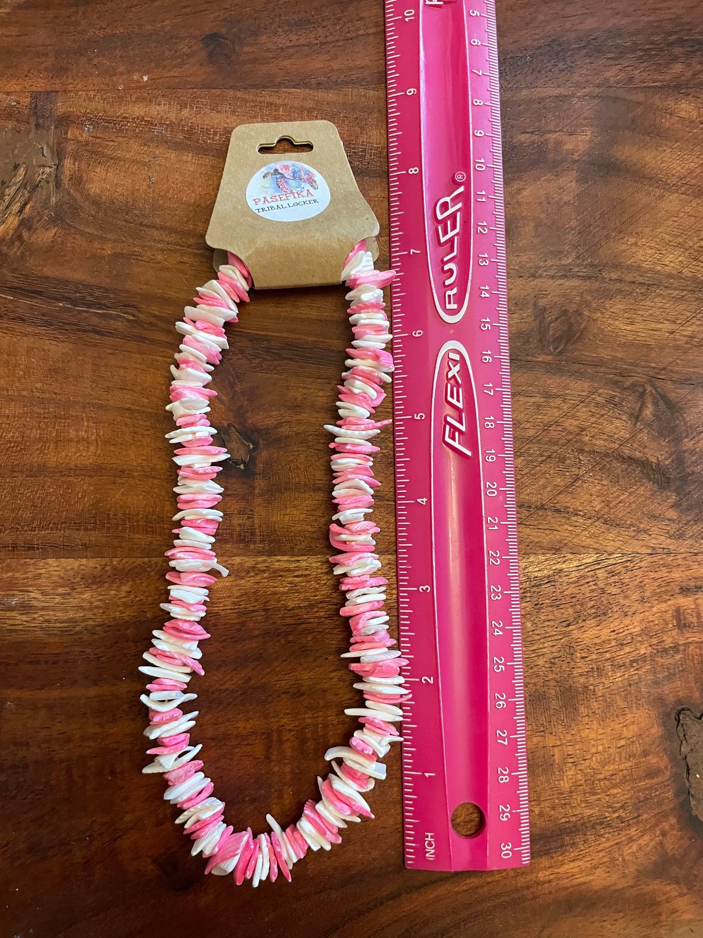Chic Feminine Pink and White Classic Puka Shell Necklace