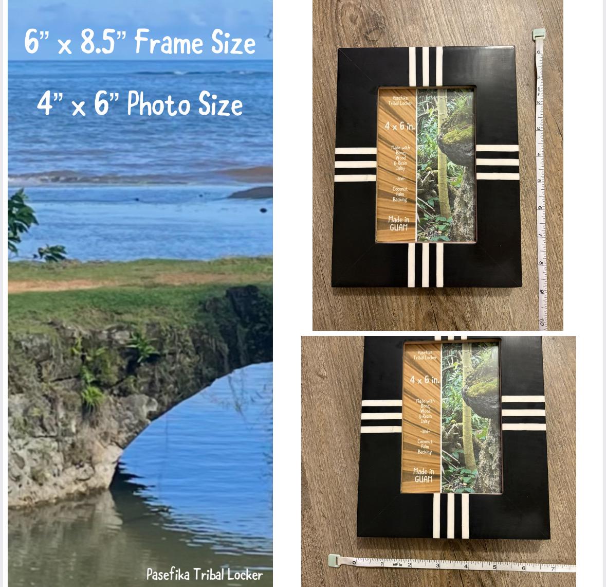 Polynesian Bone & Wood Inlay Picture Frame - 4x6