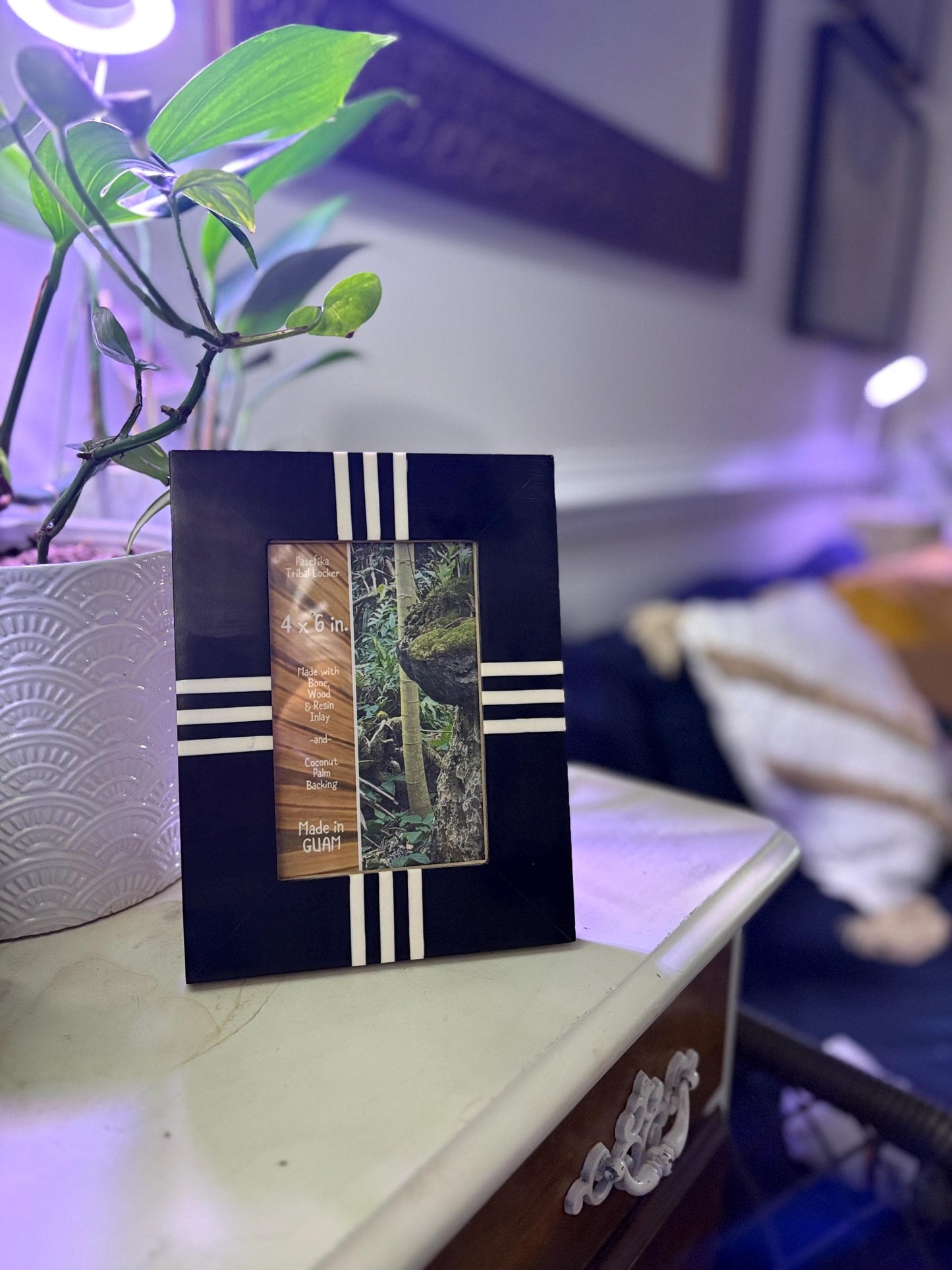 Polynesian Bone & Wood Inlay Picture Frame - 4x6