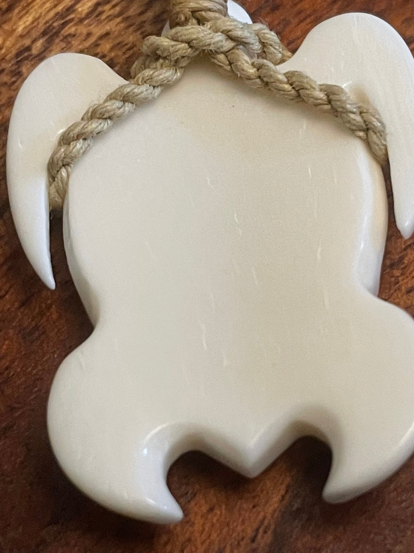 Hand Carved Buffalo Bone Honu Pendant - Adjustable Sea Turtle Necklace