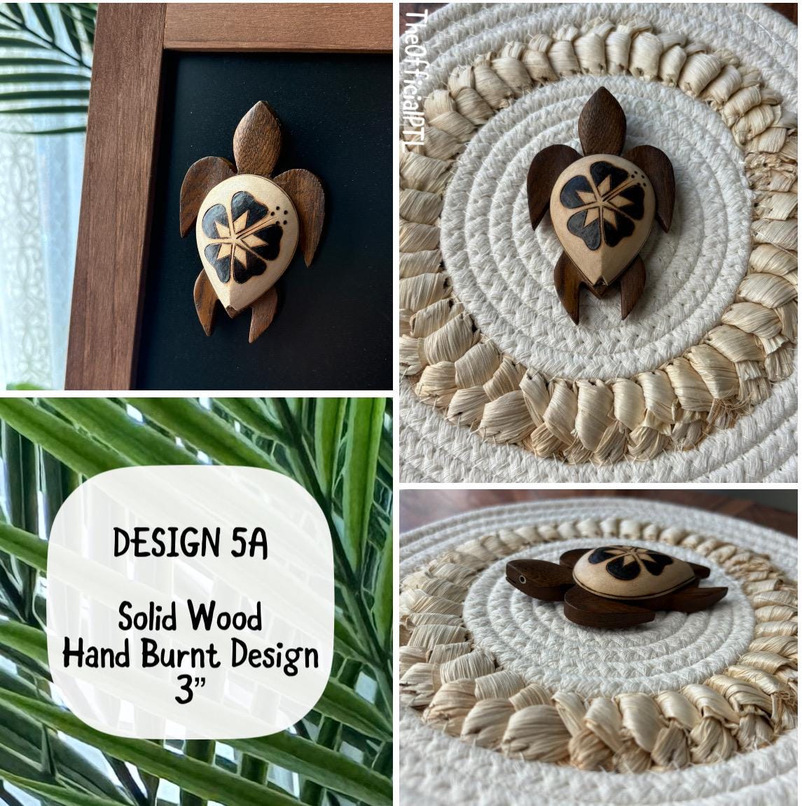 Large Handmade Wood Honu Magnets - Hawaiian, Polynesian, Micronesian Sea Turtle Fridge Decor