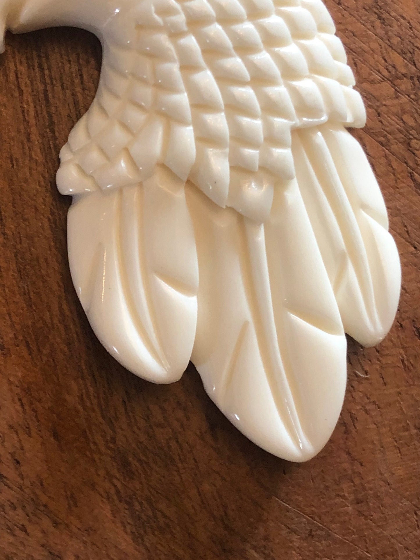 Majestic Solid Buffalo Bone Handcarved Eagle/Hawk  Adjustable Necklace