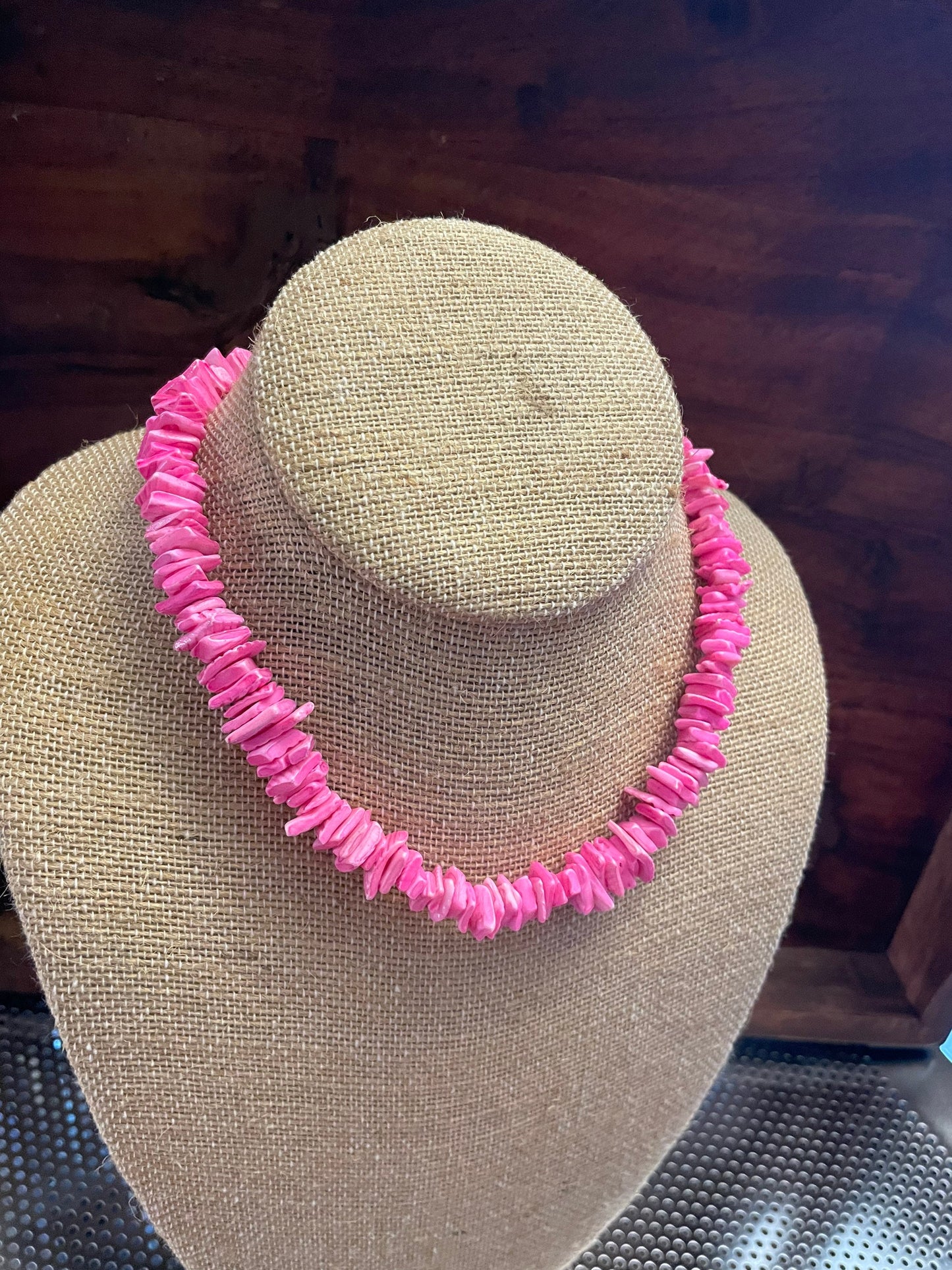 Pretty Pink Puka Shell Necklace- Authentically Handcrafted Classic Style Shell Choker
