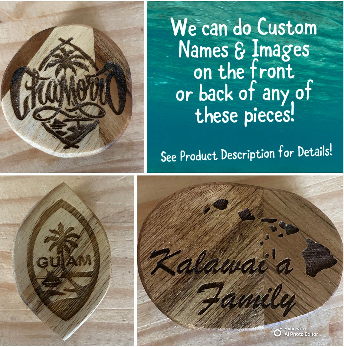 Latte Stone or Haligi Plaques - Solid Bamboo Wood - Sweet Wall Decor- Guam, Chamorro and Micronesian Island Must Have!