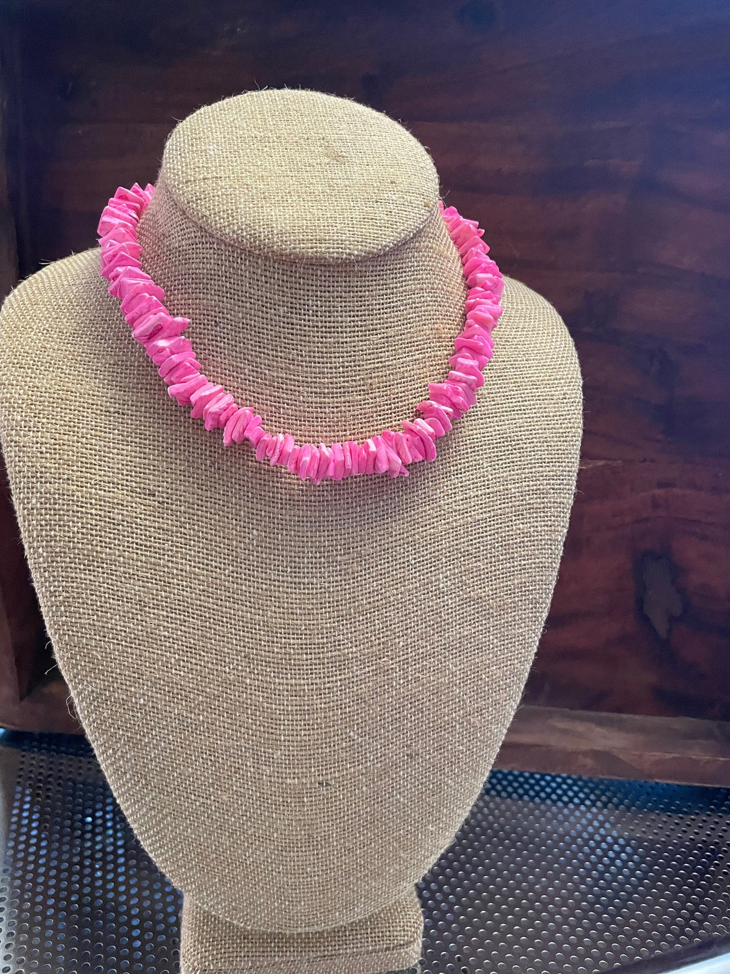 Pretty Pink Puka Shell Necklace- Authentically Handcrafted Classic Style Shell Choker