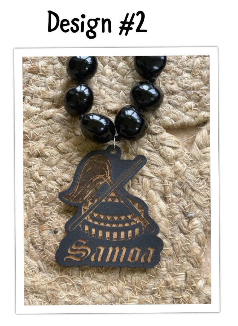 Samoan Pendant Kukui Nut Ribbon Leis -  Multiple Designs and Lei Lengths Available