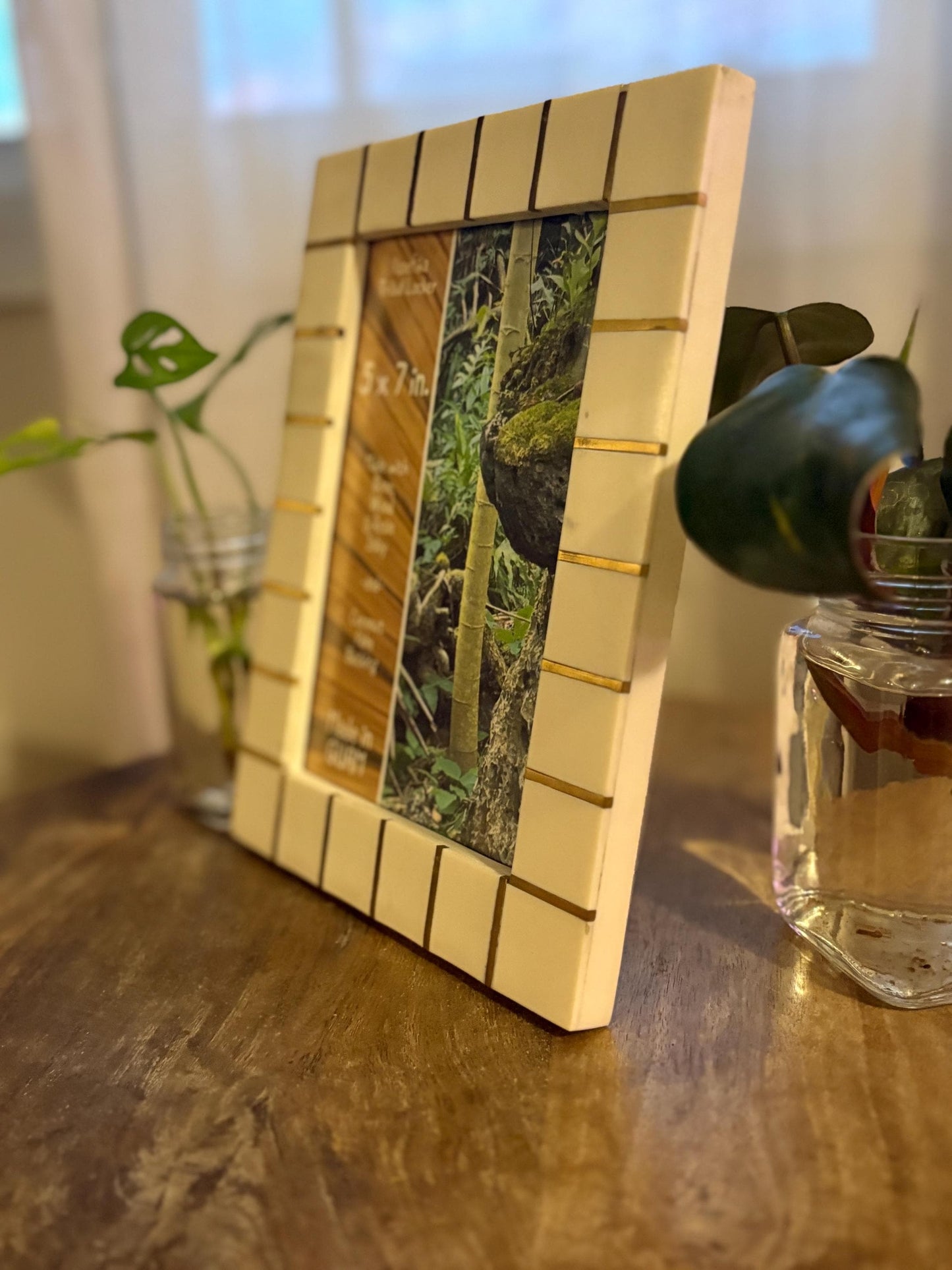 Polynesian Bone Inlay Picture Frame: Micronesian 5x7 Photo Display