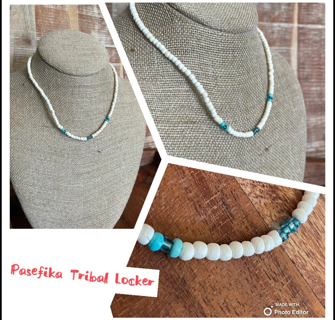Coconut Shell Beaded Necklace - Petite Hawaiian Style, Boho Beach Jewelry