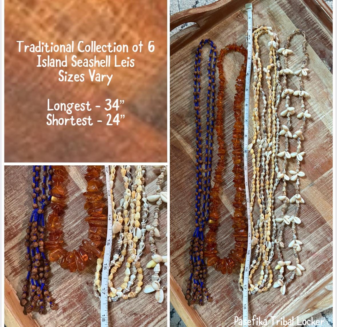 Polynesian Set of Seashell, Rock & Seed Leis - Graduation, Celebration, Wedding, Birthday, Performance Leis