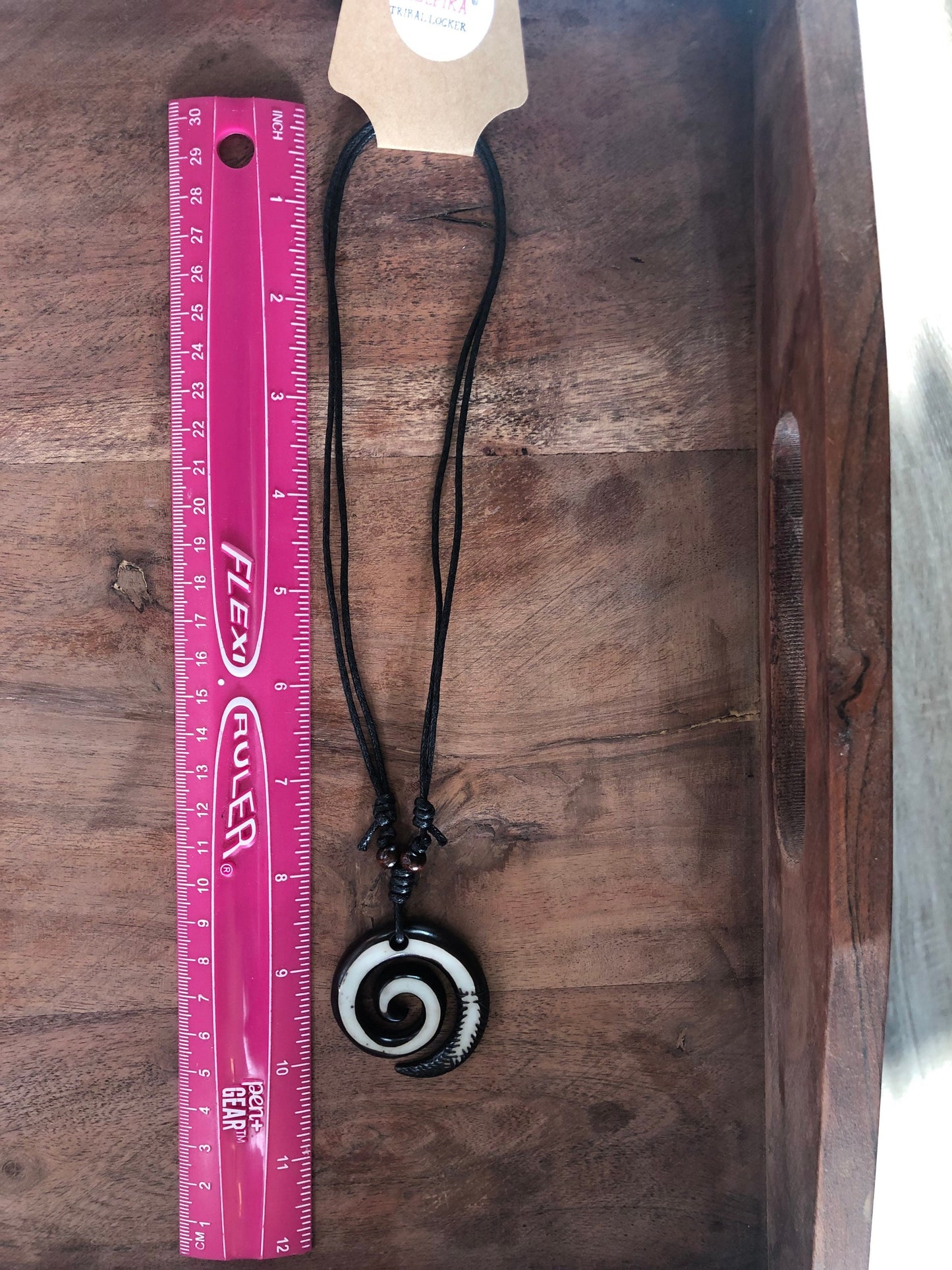 Polynesian Koru or Fern - Adjustable Surfer Pendant Necklace - Wearer Demonstrates Refusal to Give Up
