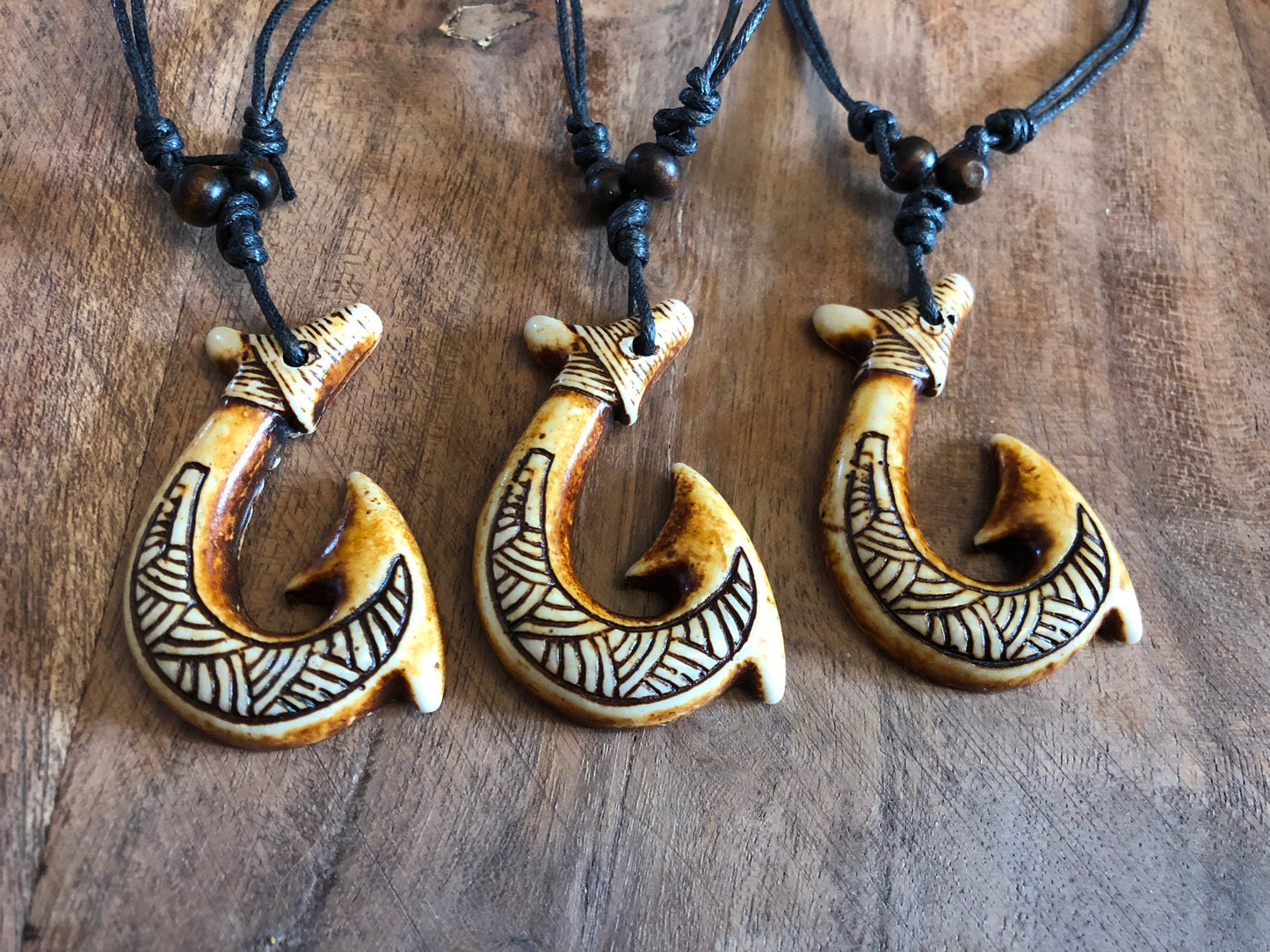 Rustic Polynesian Handcrafted Hei Makau Adjustable Necklace