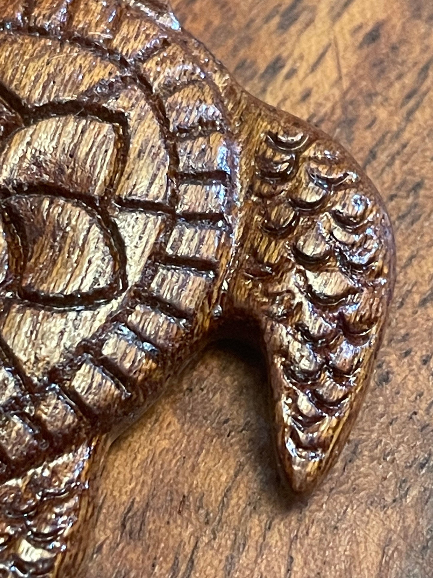 Hand Carved Koa Wood Sea Turtle Necklace - Plumeria Honu Pendant