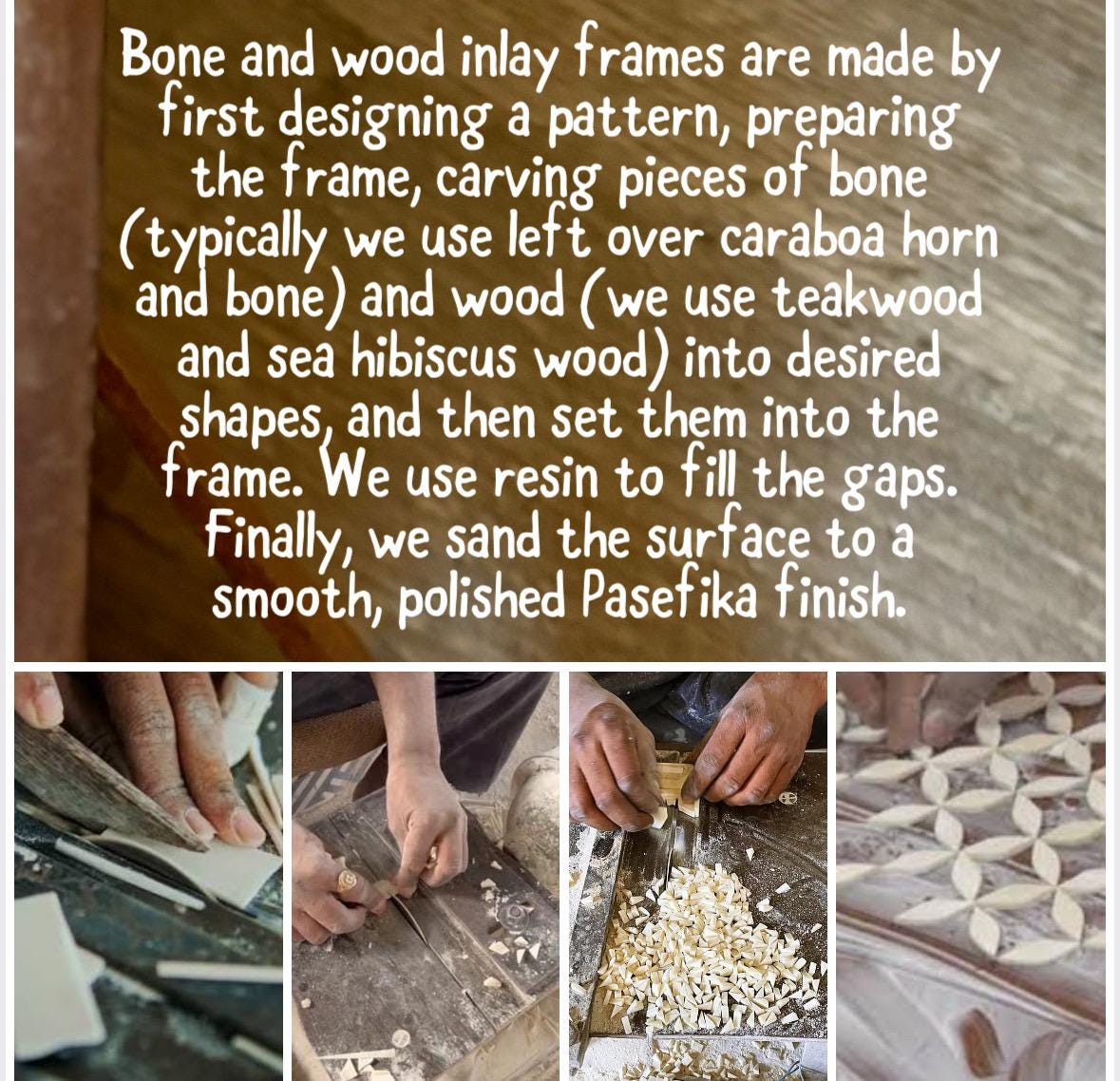 Polynesian Bone & Wood Inlay Picture Frame (5x7)