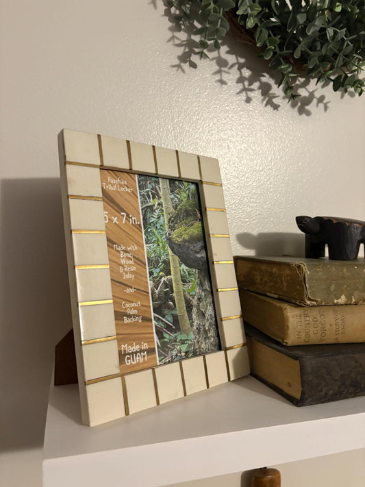 Polynesian Bone Inlay Picture Frame: Micronesian 5x7 Photo Display