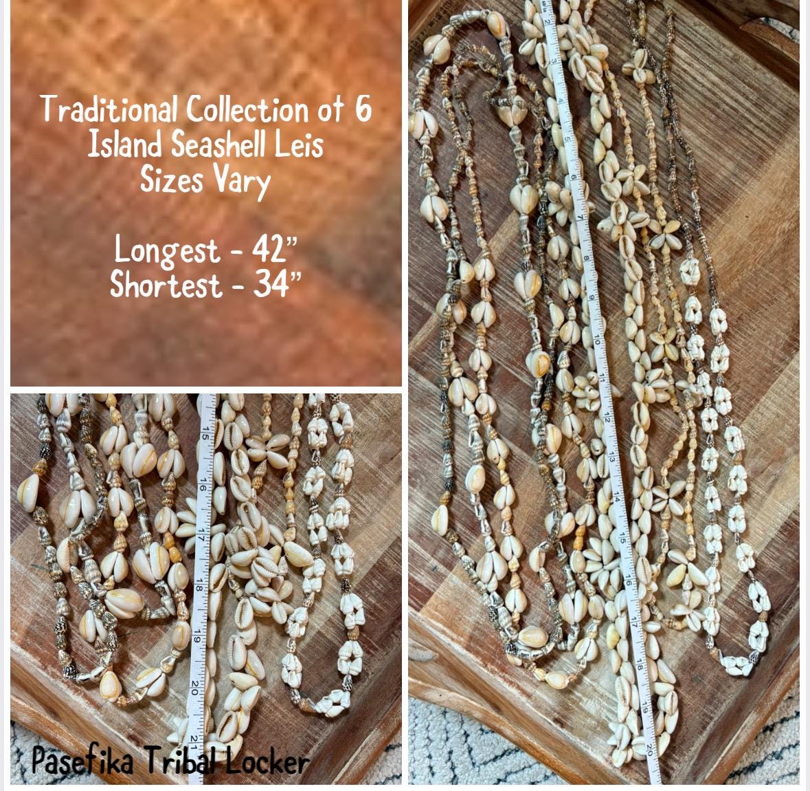 Seashell Lei Set: Authentic Hawaiian Celebration Leis, 6 Piece