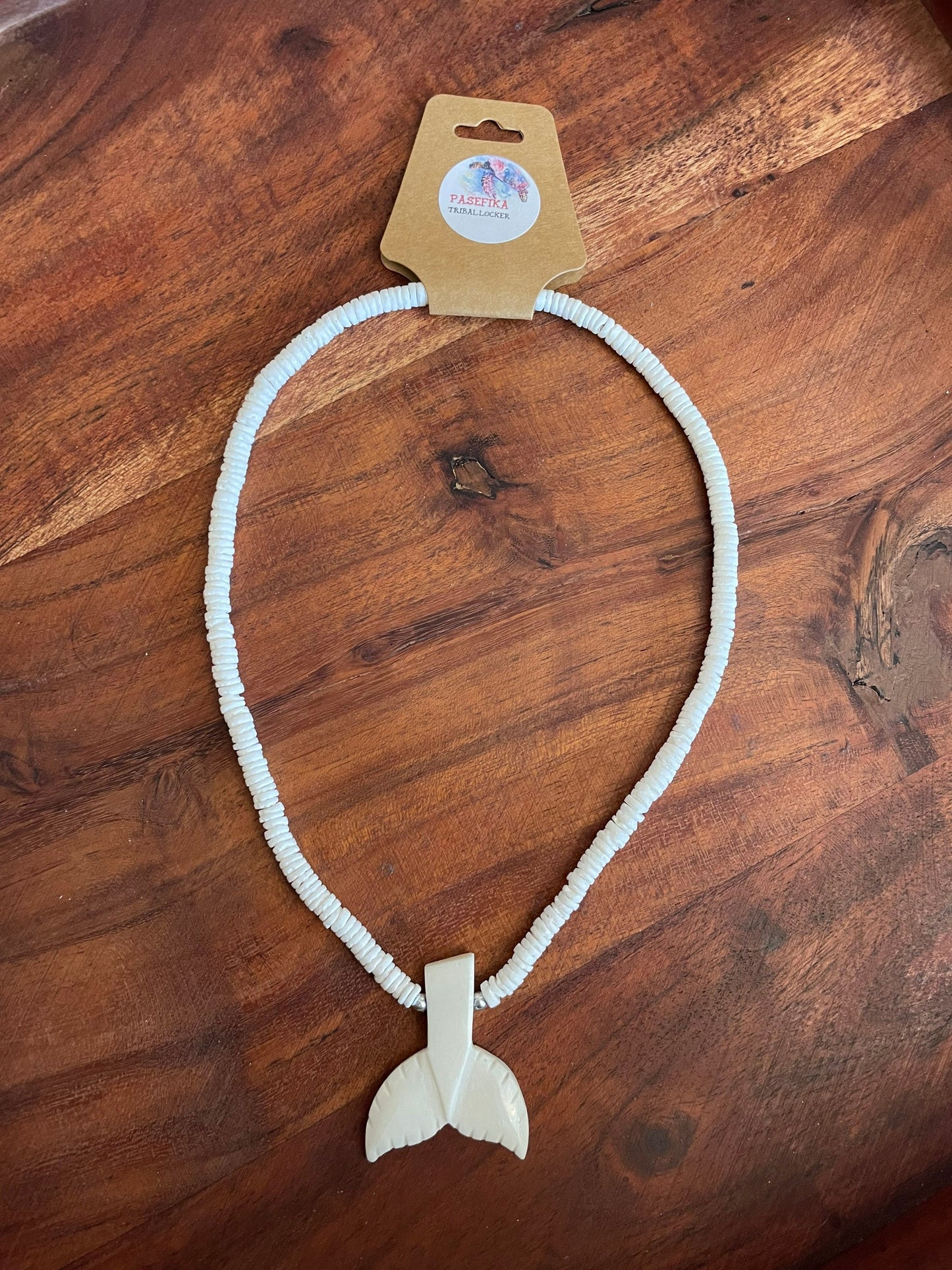 Polynesian Litub Shell Necklace – Hand Carved Bone Turtle Pendant