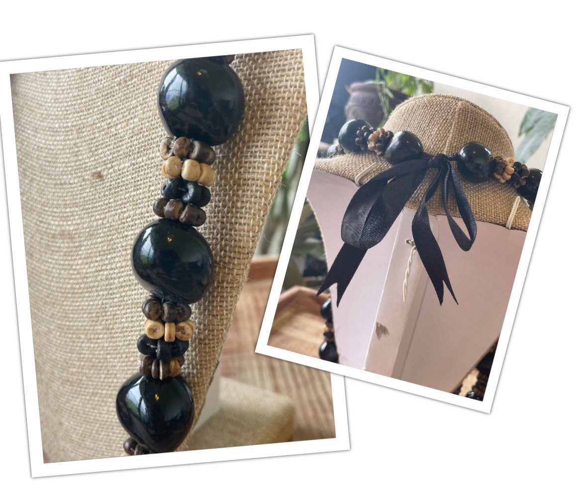 Authentic Kukui Nut Lei – 30” Ribbon Tie Polynesian Necklace