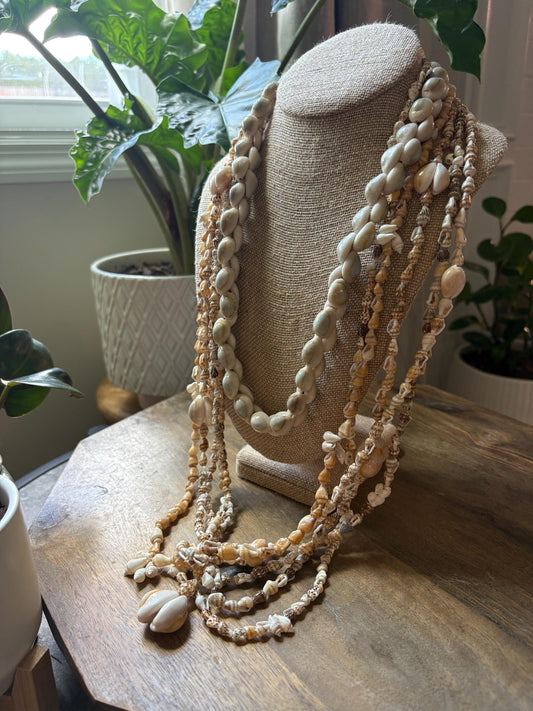 Seashell Lei Set: Authentic Pacific Ocean Shells, Polynesian Celebration Leis