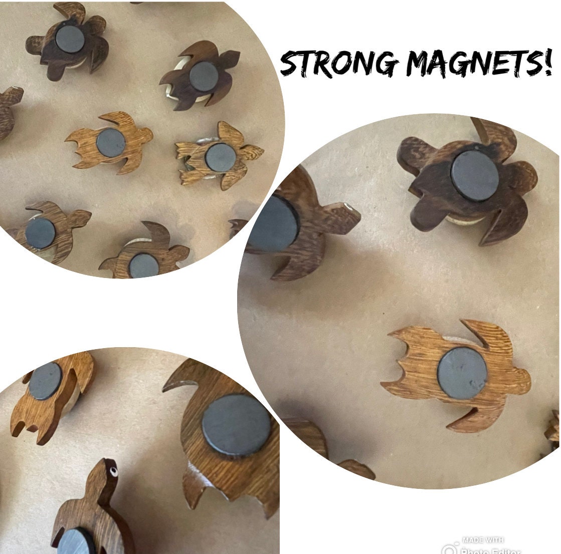 Beautiful Hand Made Floral Honu, Sea Turtle, Strong Magnets- Polynesian and Micronesian Style