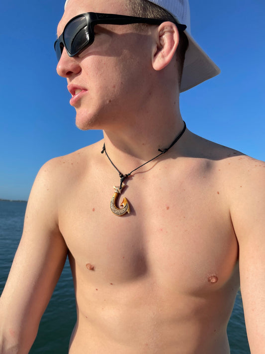 Rustic Polynesian Handcrafted Hei Makau Adjustable Necklace