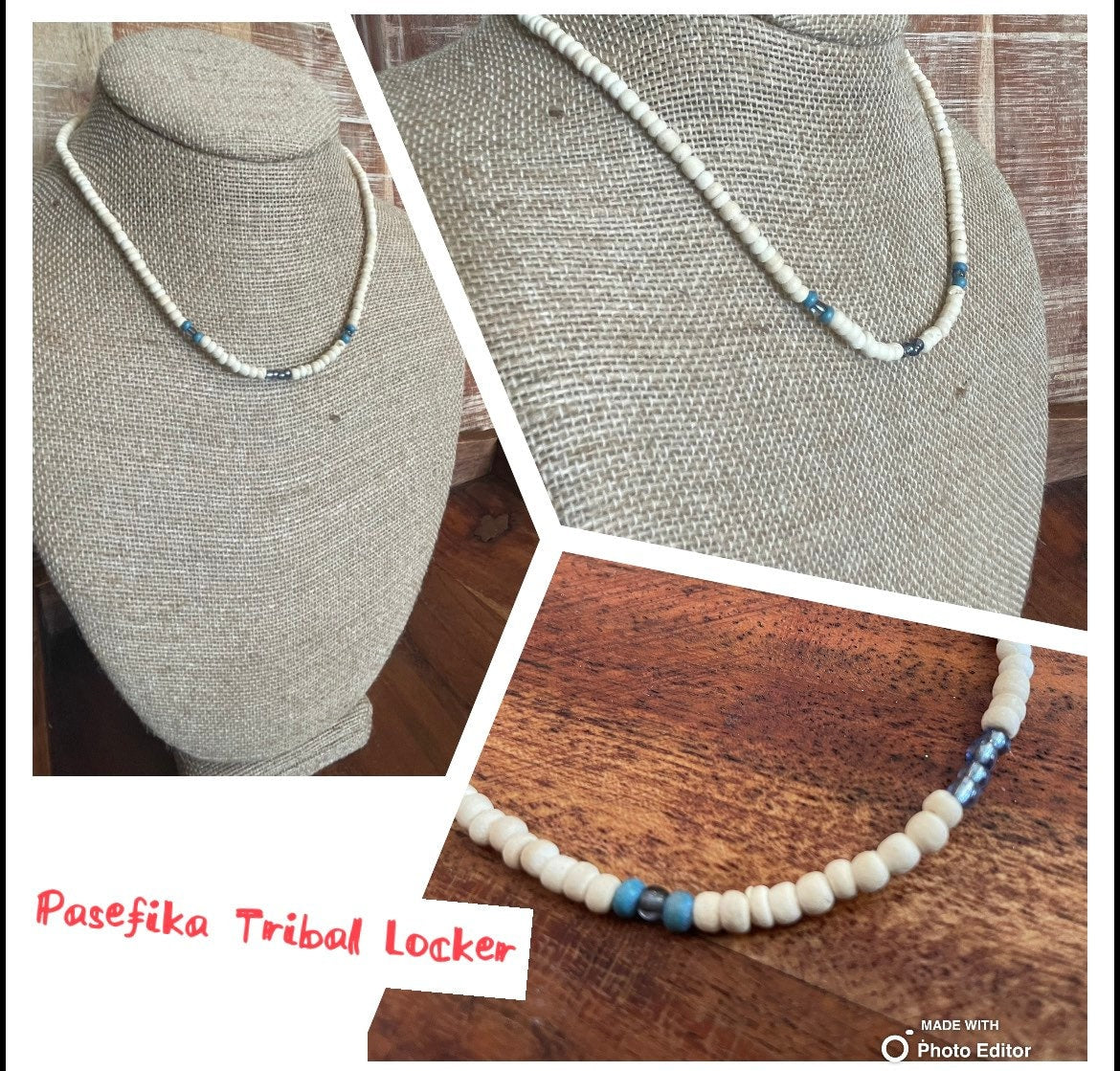 Coconut Shell Beaded Necklace - Petite Hawaiian Style, Boho Beach Jewelry