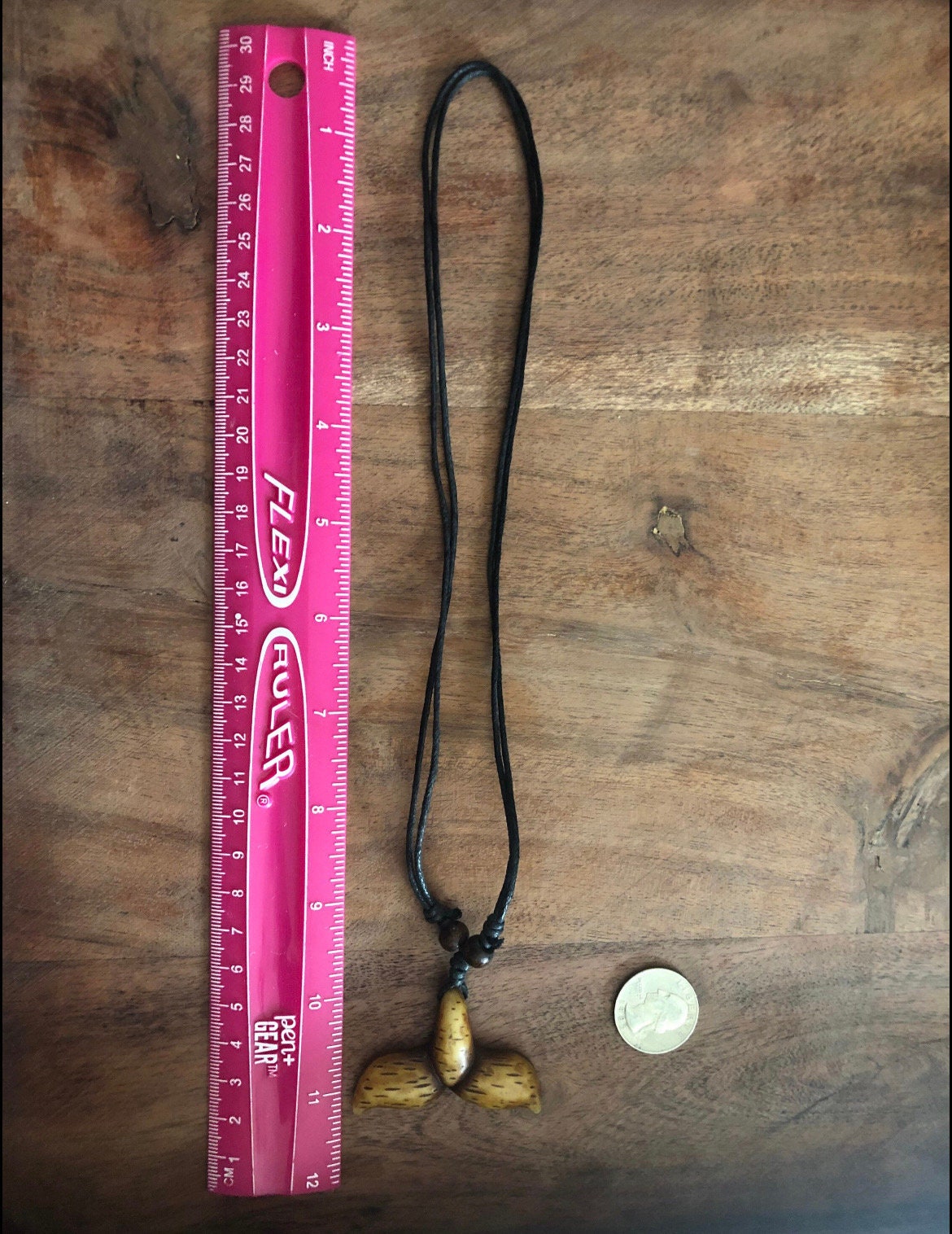 Simple Whale Tail Bone & Resin Adjustable Necklace