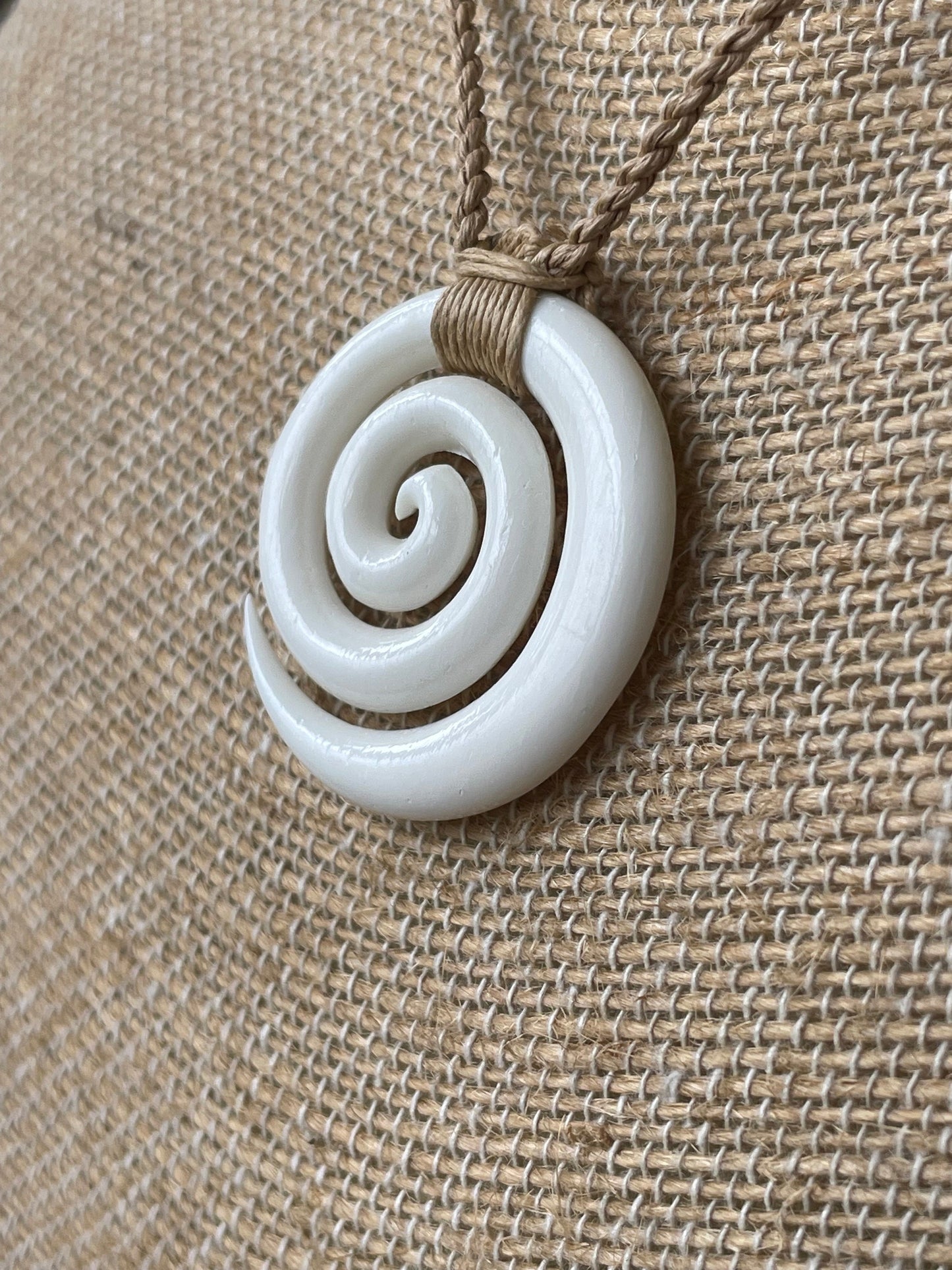 Hand Carved Buffalo Bone Koru Necklace – Maori New Beginnings