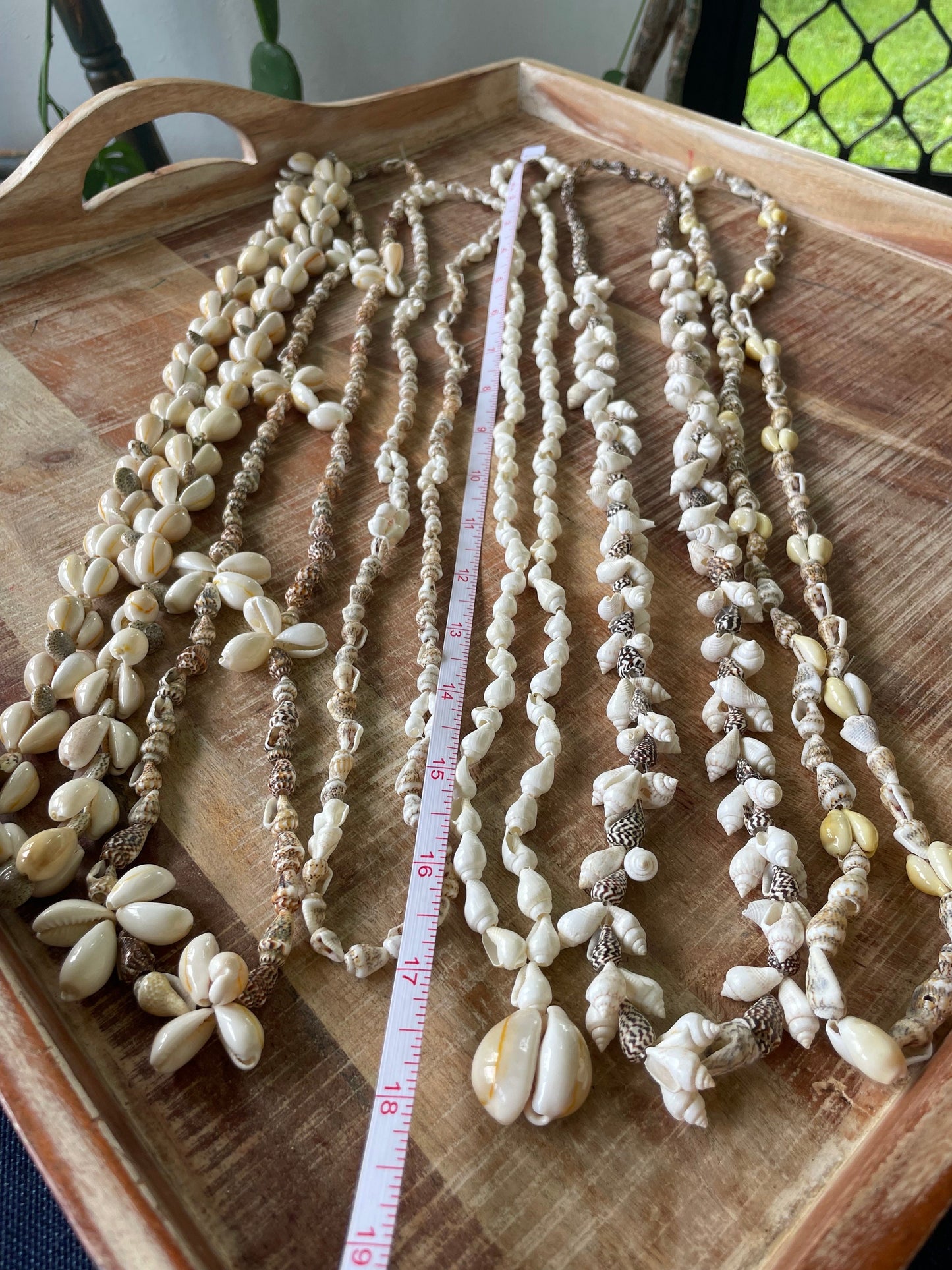 Seashell Lei Set – Pacific Island Celebration Leis, 6 Piece (30-38”)