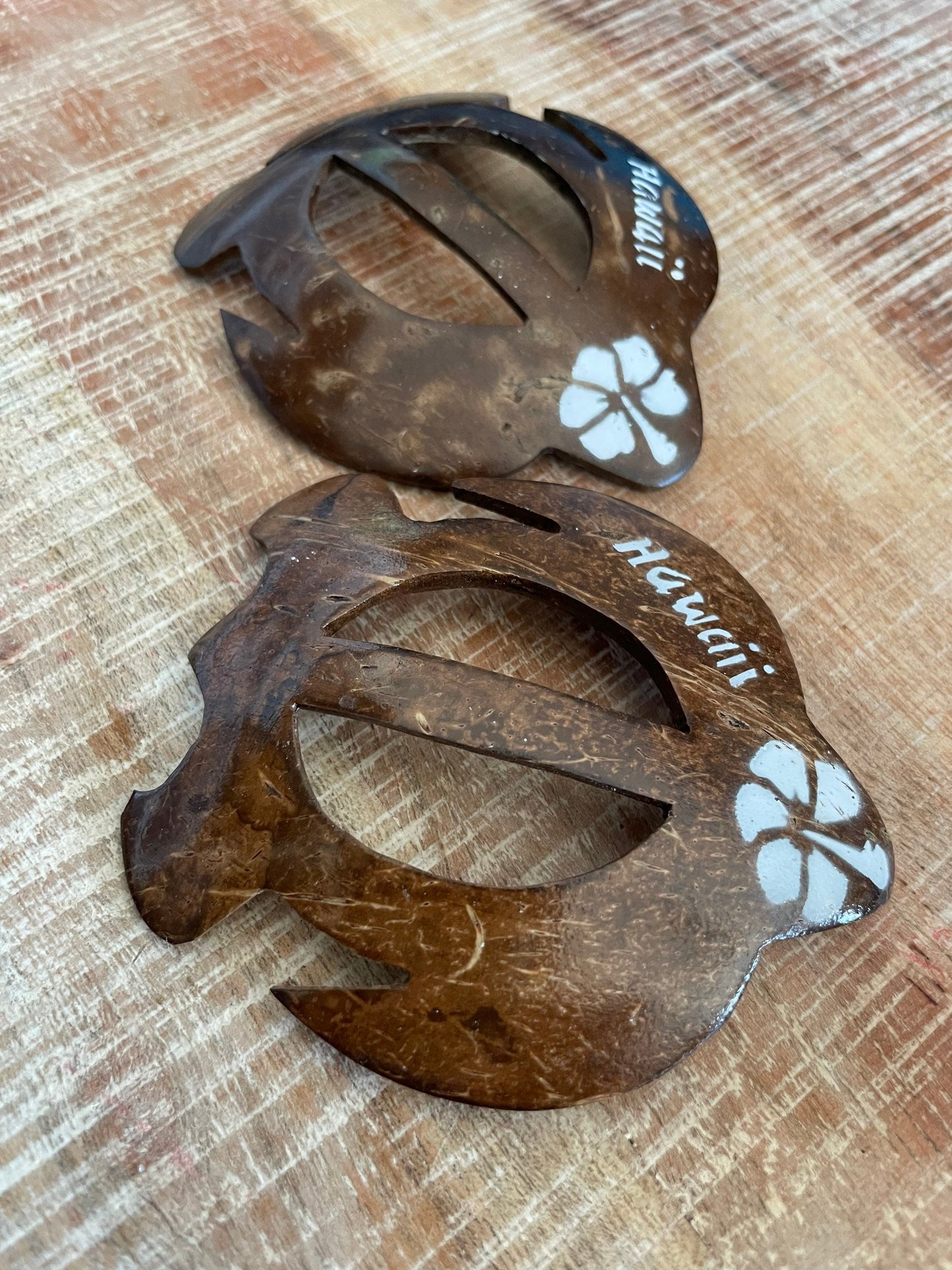 Set of 2 Authentic Turtle Coconut Hawaiian Buckle for Lava Lava or Sarong Cover-Up