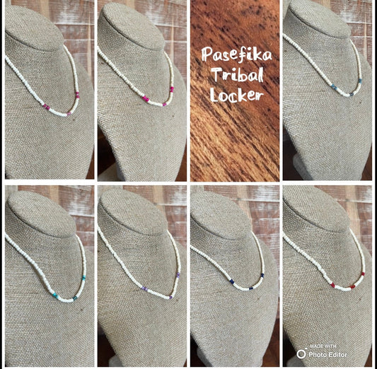 Coconut Shell Beaded Necklace - Petite Hawaiian Style, Boho Beach Jewelry