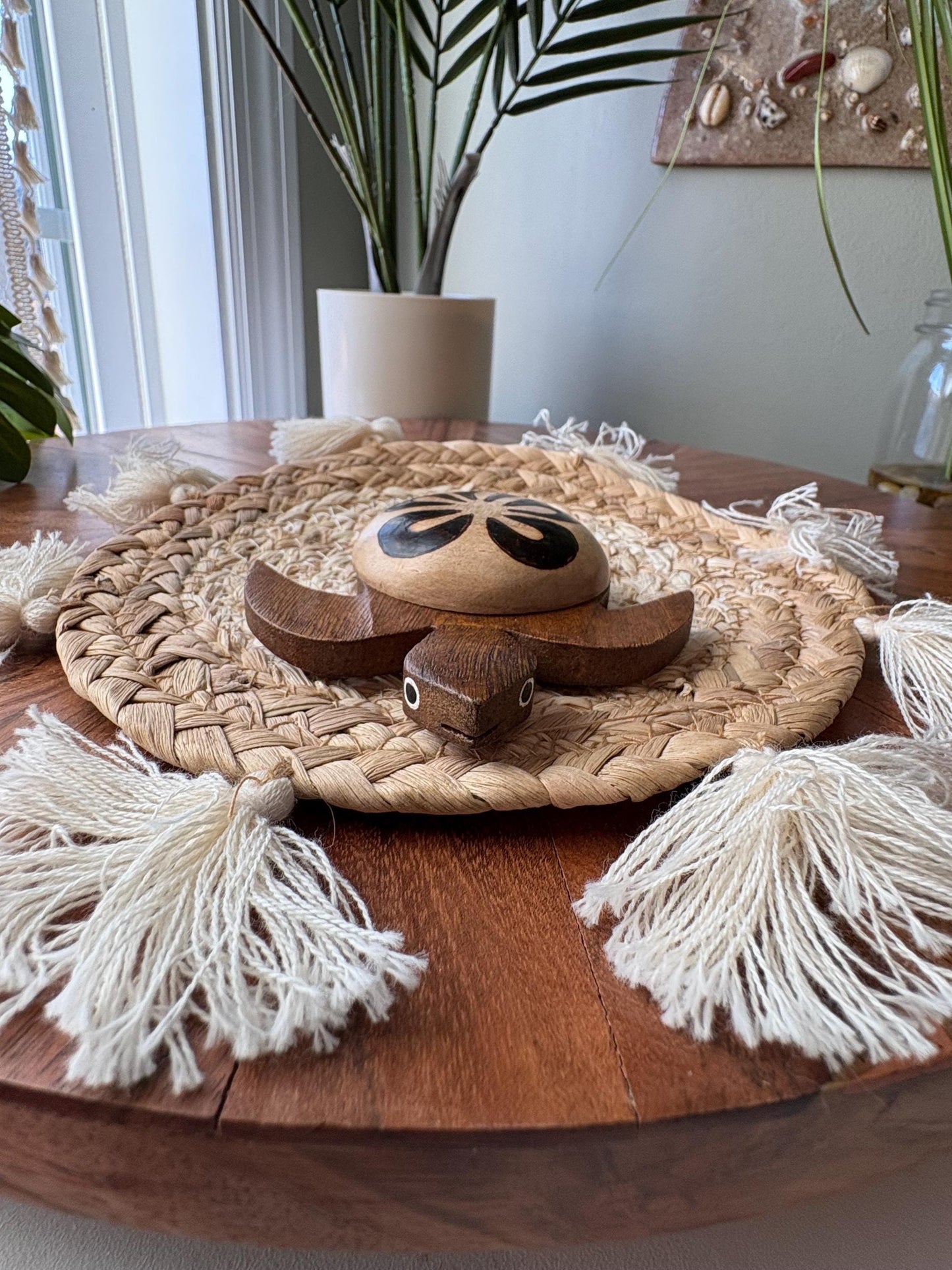 Extra-Large Handmade Wood Honu  4.5” Magnet - Hawaiian, Polynesian, Micronesian Sea Turtle Fridge Decor