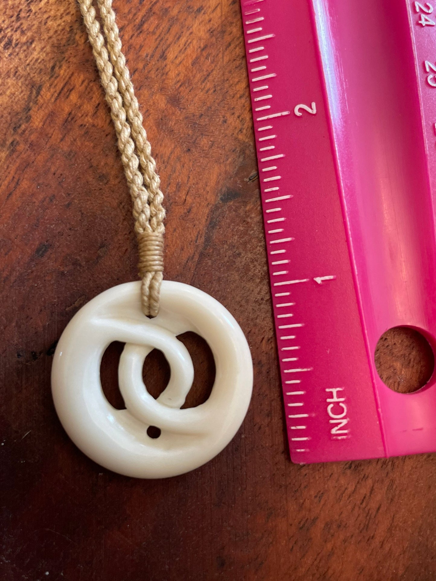 Small Hand Carved Solid Bone Link- Adjustable Necklace - Beat Friends
