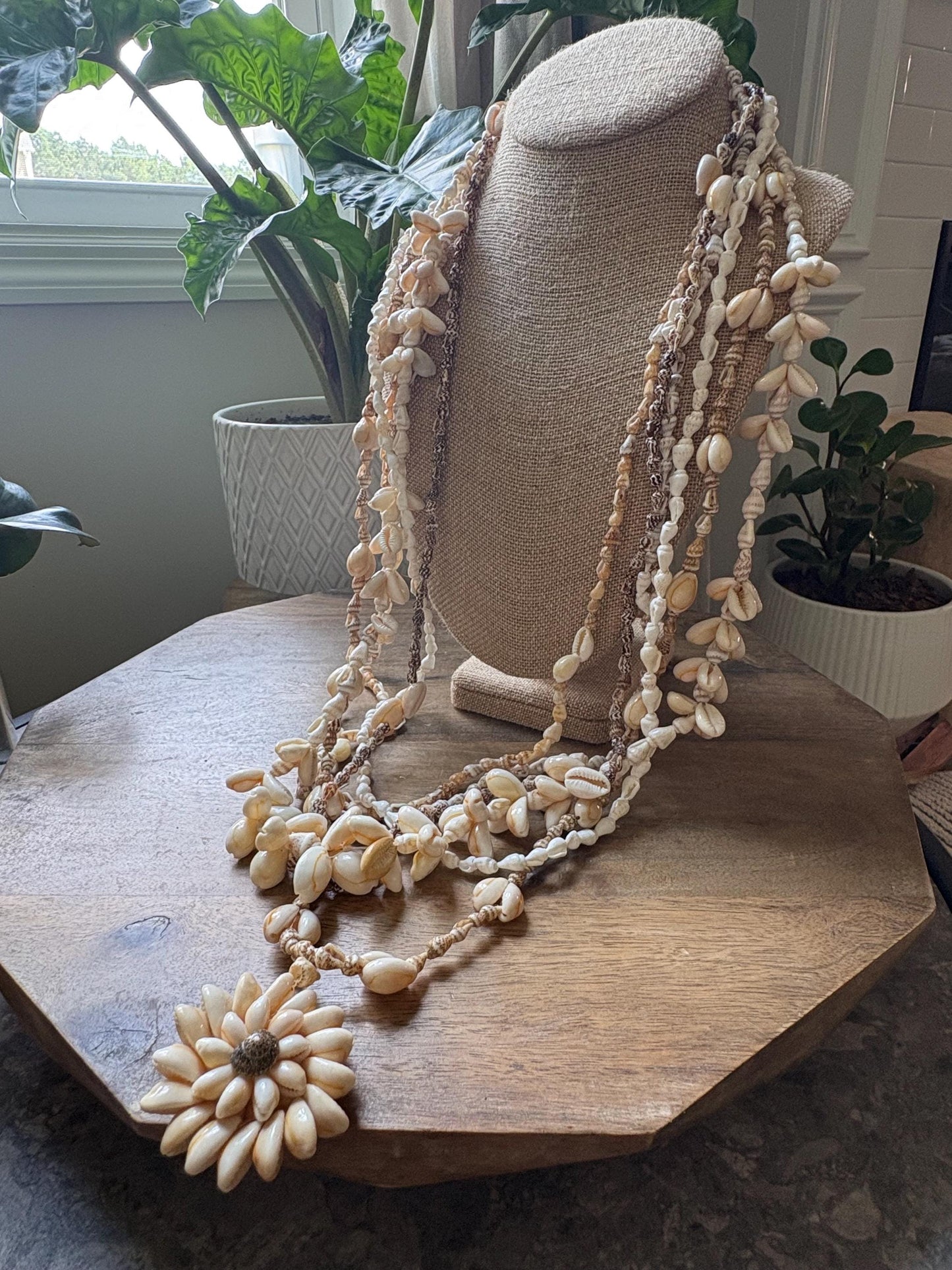 Seashell Lei Set of 6: Natural Pacific Island Celebration Leis