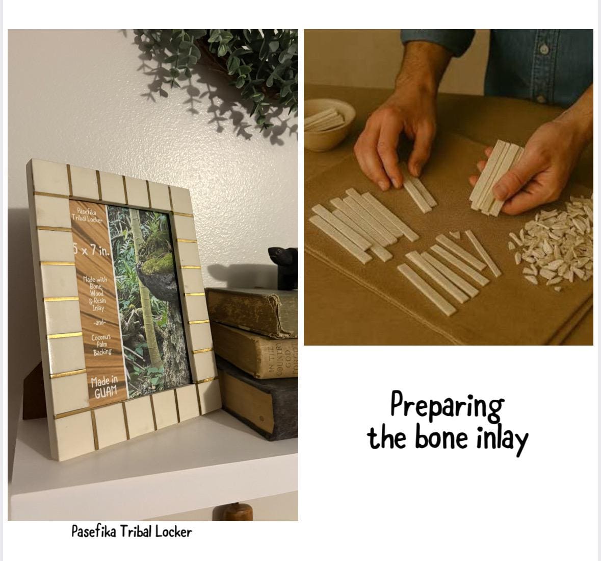 Polynesian Bone Inlay Picture Frame: Micronesian 5x7 Photo Display