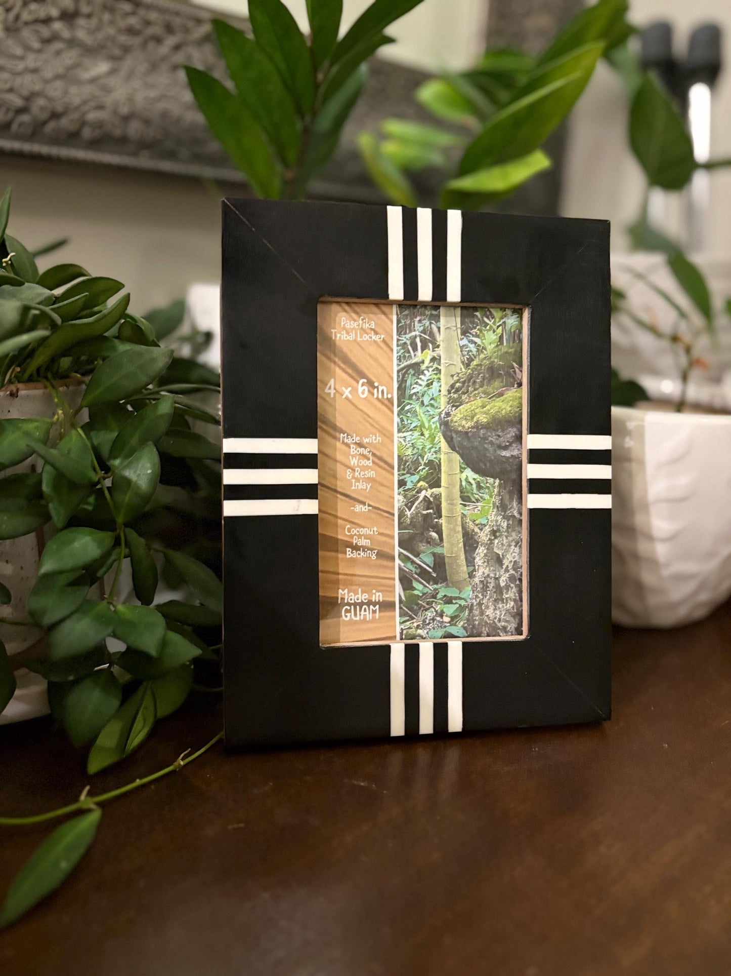 Polynesian Bone & Wood Inlay Picture Frame - 4x6
