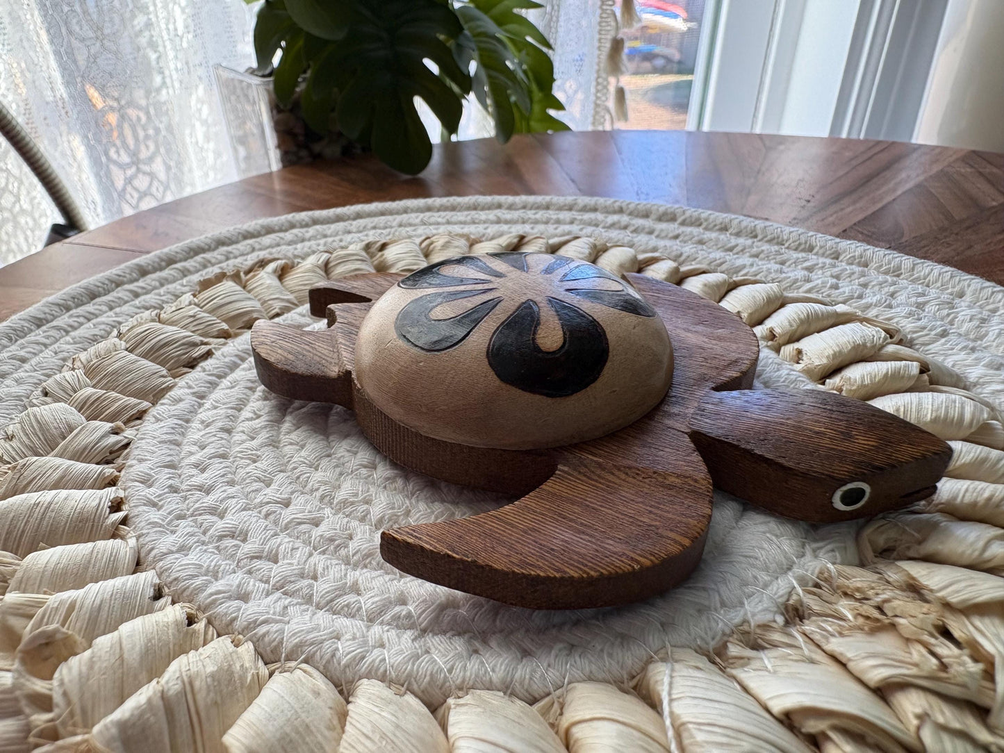 Extra-Large Handmade Wood Honu  4.5” Magnet - Hawaiian, Polynesian, Micronesian Sea Turtle Fridge Decor