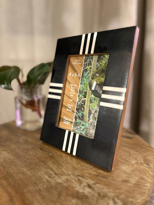 Polynesian Bone & Wood Inlay Picture Frame - 4x6