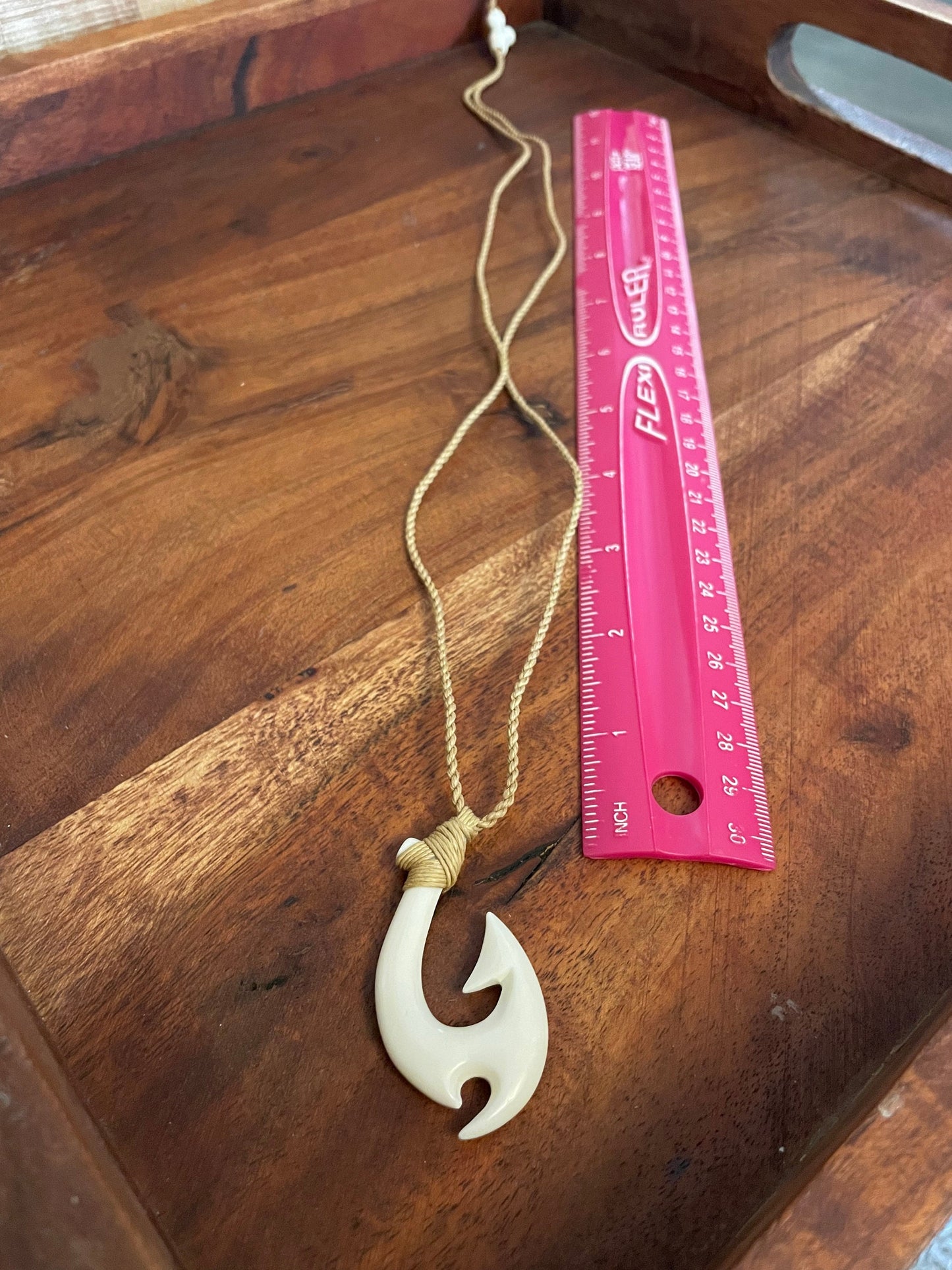 Handsome Masculine Warrior’s Makau - Pasefika Protection Symbol- Adjustable Necklace on Surfers Cord