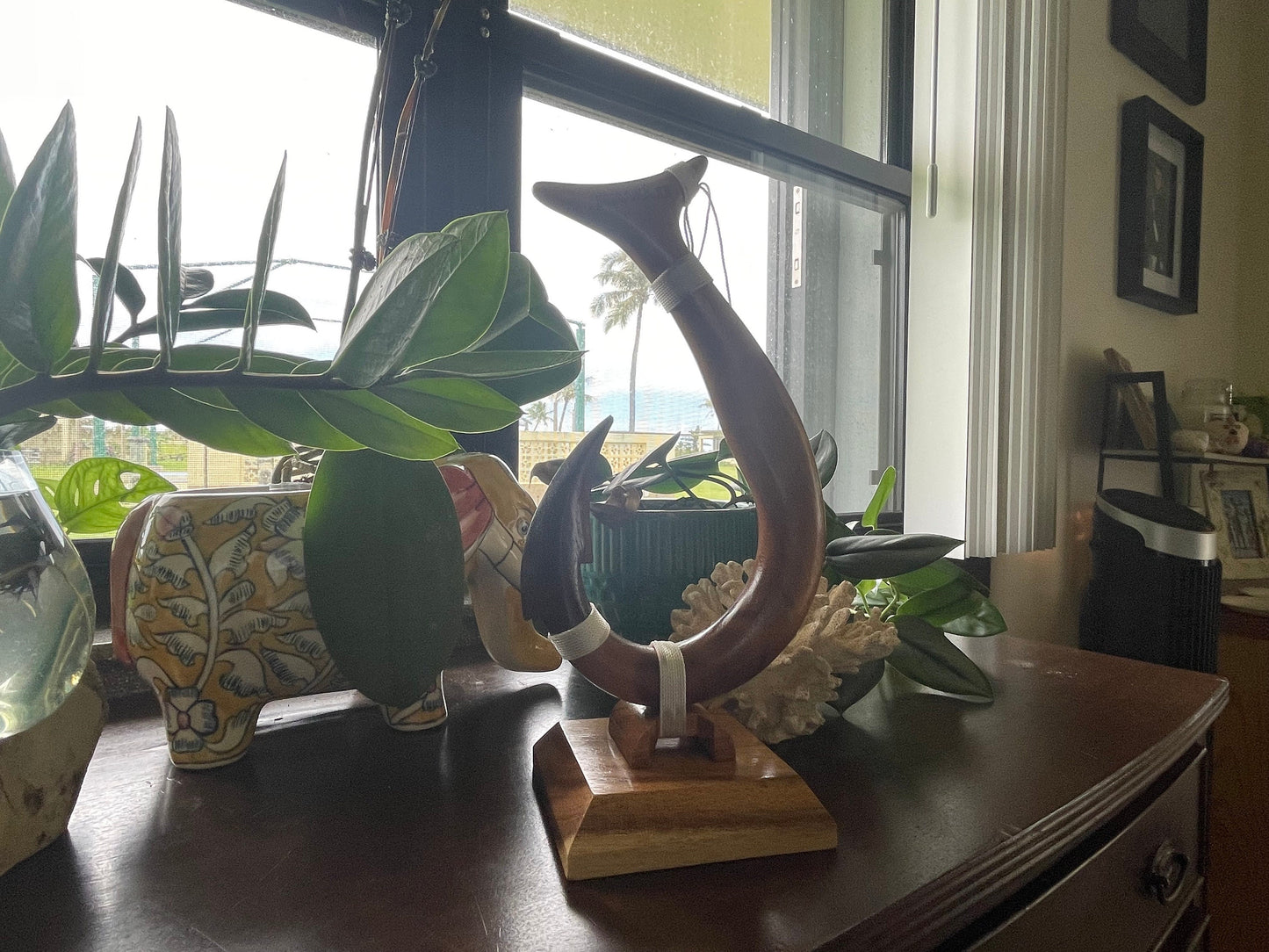 Handmade Albesia Wood Fish Hook – Hawaiian Makau Decor (12 inch)