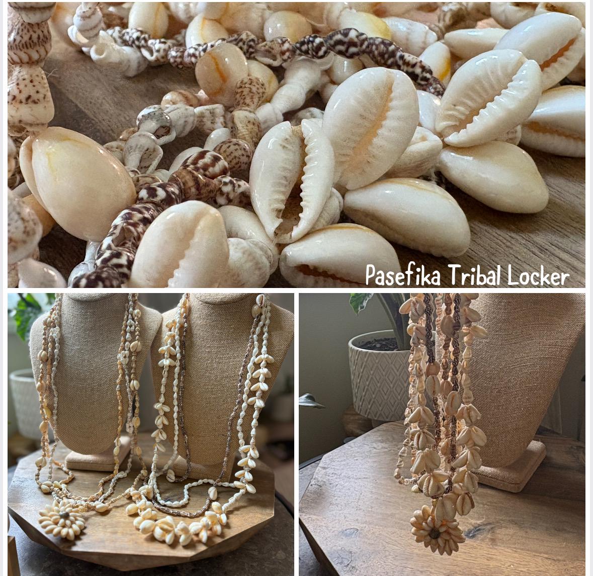 Seashell Lei Set of 6: Natural Pacific Island Celebration Leis