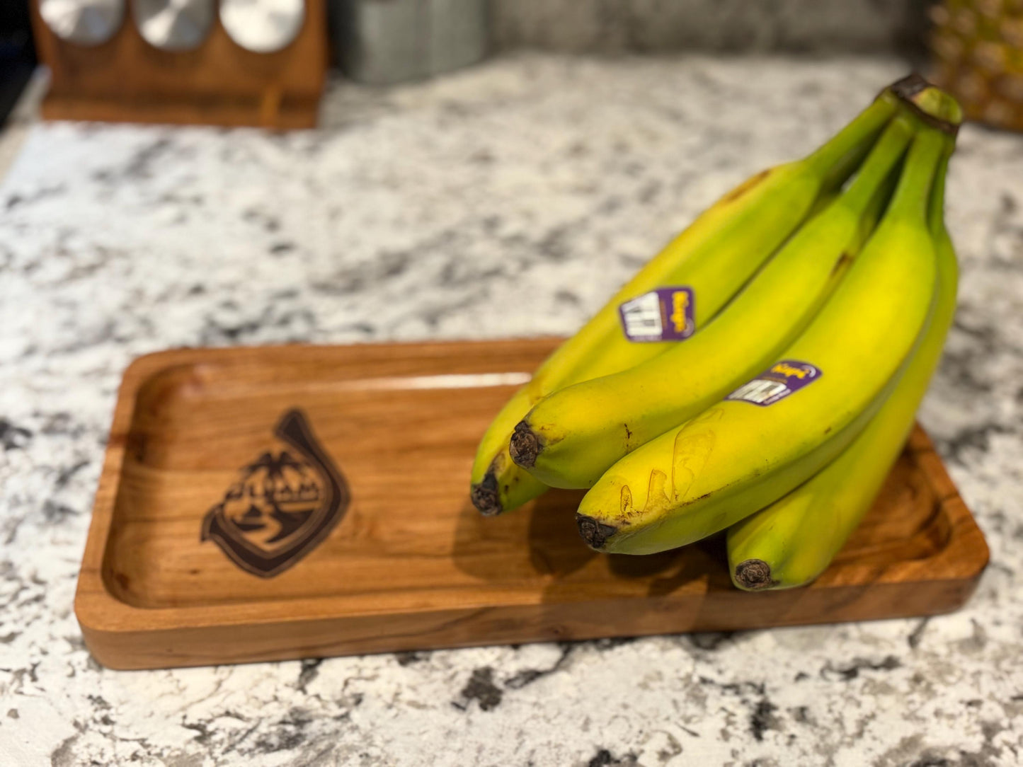 Engraved Teak Wood Tray with the Seal of Samoa - Personalized Gift