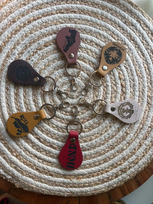 Engraved Leather Micronesia Islands Keychain – CNMI, Saipan, Guam