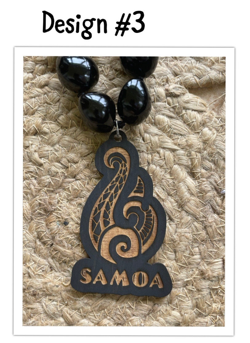 Samoan Pendant Kukui Nut Ribbon Leis -  Multiple Designs and Lei Lengths Available