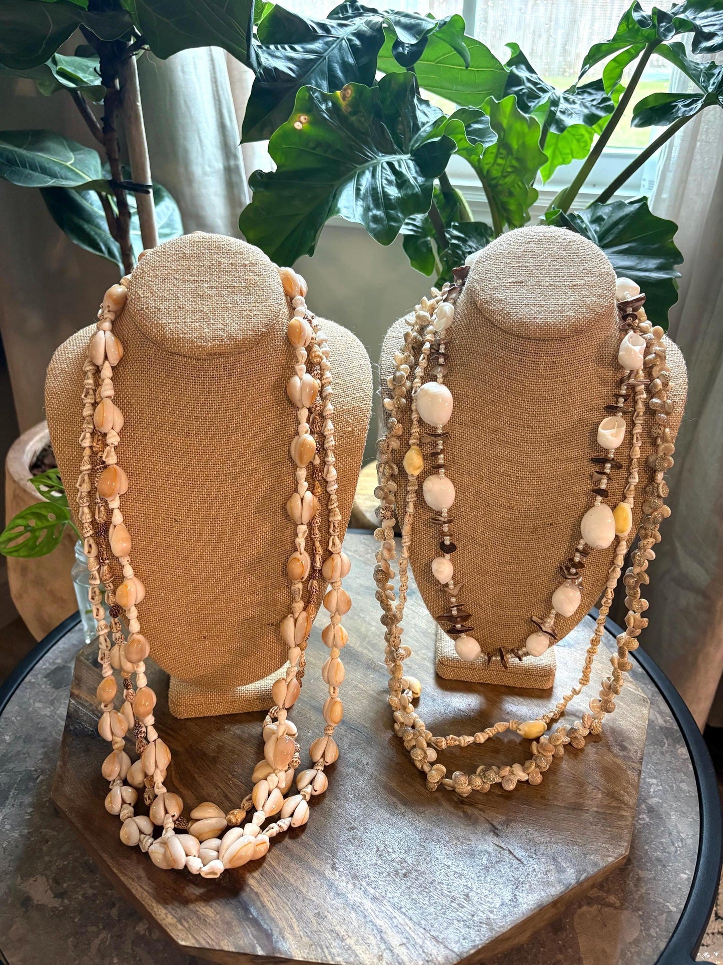 Seashell Lei Set: Pacific Ocean Shells, Wedding Celebration Leis