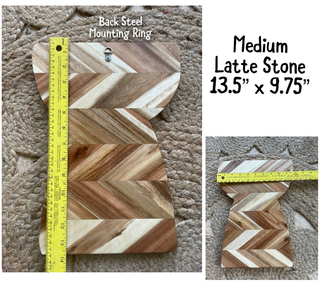 Solid Wood Latte Stone Plaque – Chamorro Guam Wall Decor