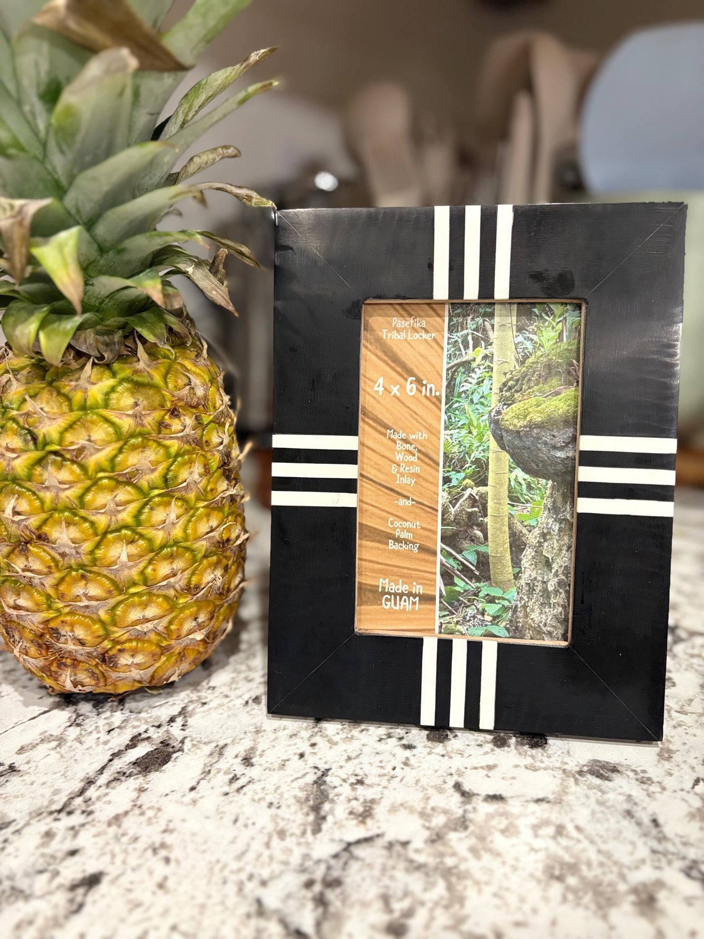 Polynesian Bone & Wood Inlay Picture Frame - 4x6