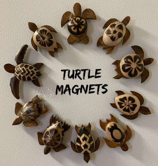 Beautiful Hand Made Floral Honu, Sea Turtle, Strong Magnets- Polynesian and Micronesian Style