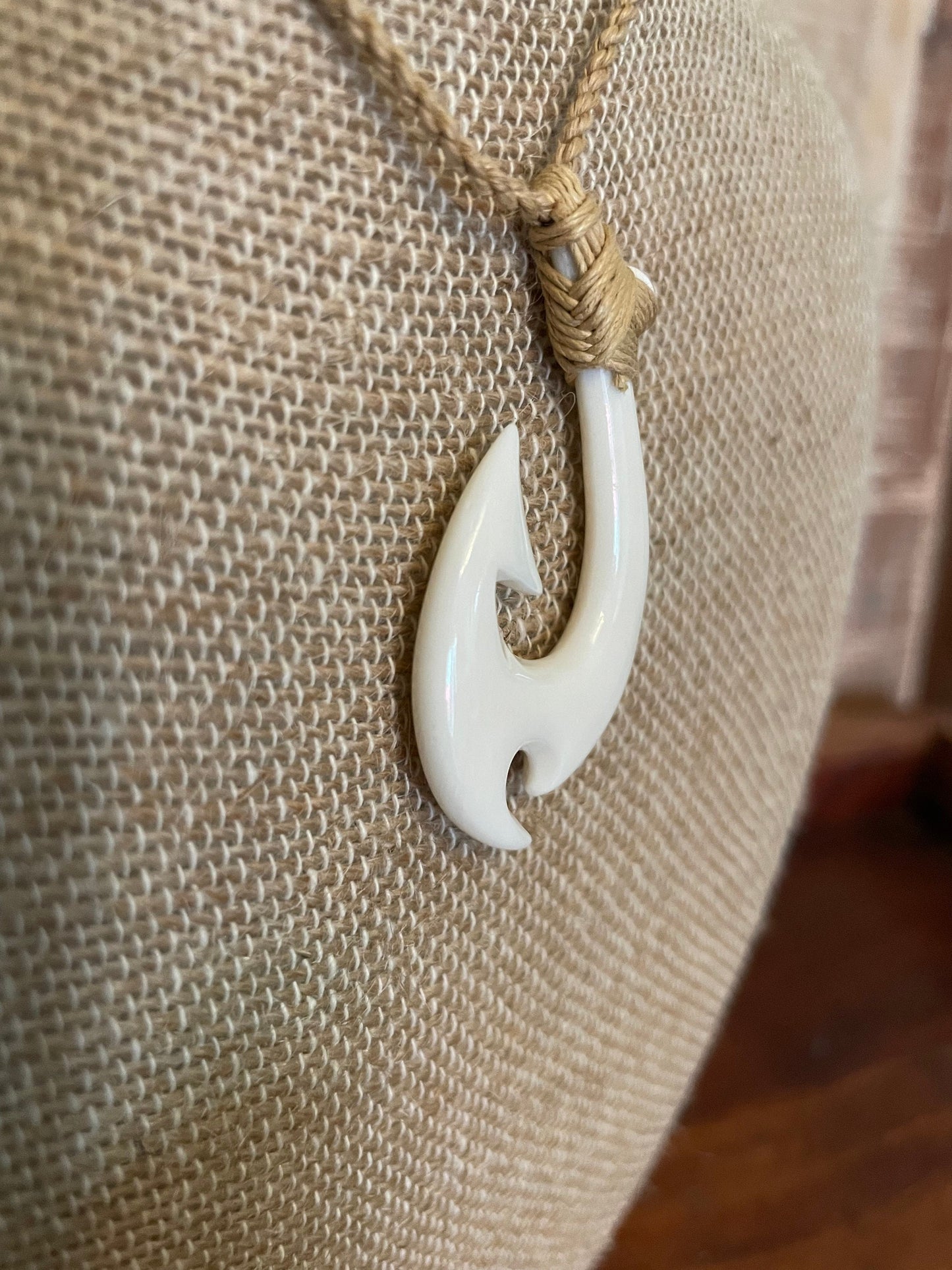 Handsome Masculine Warrior’s Makau - Pasefika Protection Symbol- Adjustable Necklace on Surfers Cord